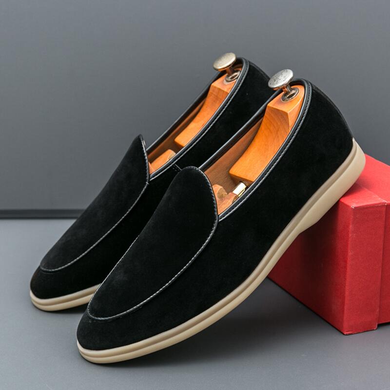 Men Formal Wear Shoes - ファッション男性の高級ブランドローファーシューズ春英国スタイルスエードメンズカジュアルシューズ通気性快適スリッポン男性結婚式の靴