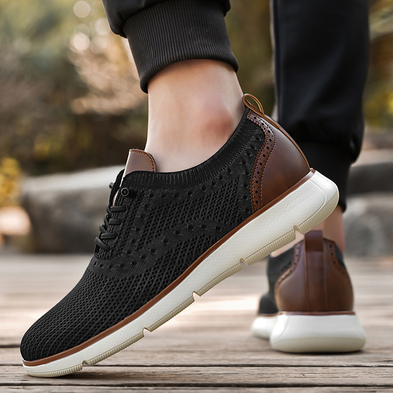 Men Formal Wear Shoes - メンズメッシュカジュアルスニーカー軽量通気性ドレスシューズ快適なウォーキングオックスフォードシューズ男性用トレーナー