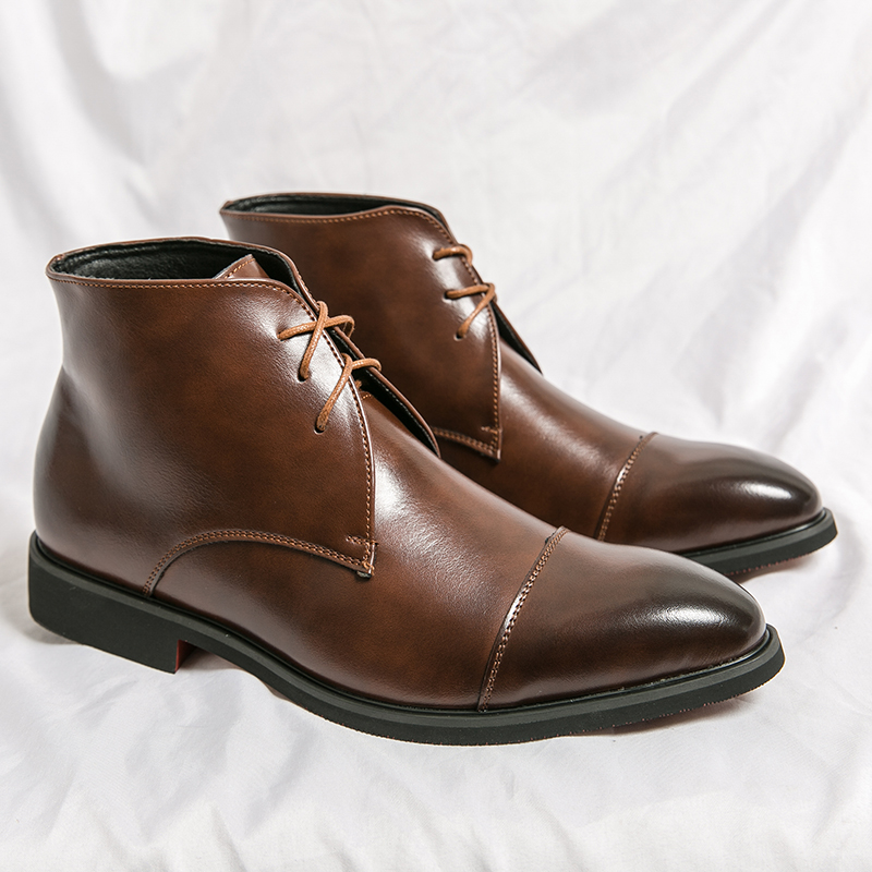 Men'S Formal Style - 英語スタイルのメンズ本革ブーツ ポインテッドチェルシーブーツ メンズ ビジネス宴会フォーマルショートブーツ ビッグサイズ：38-48