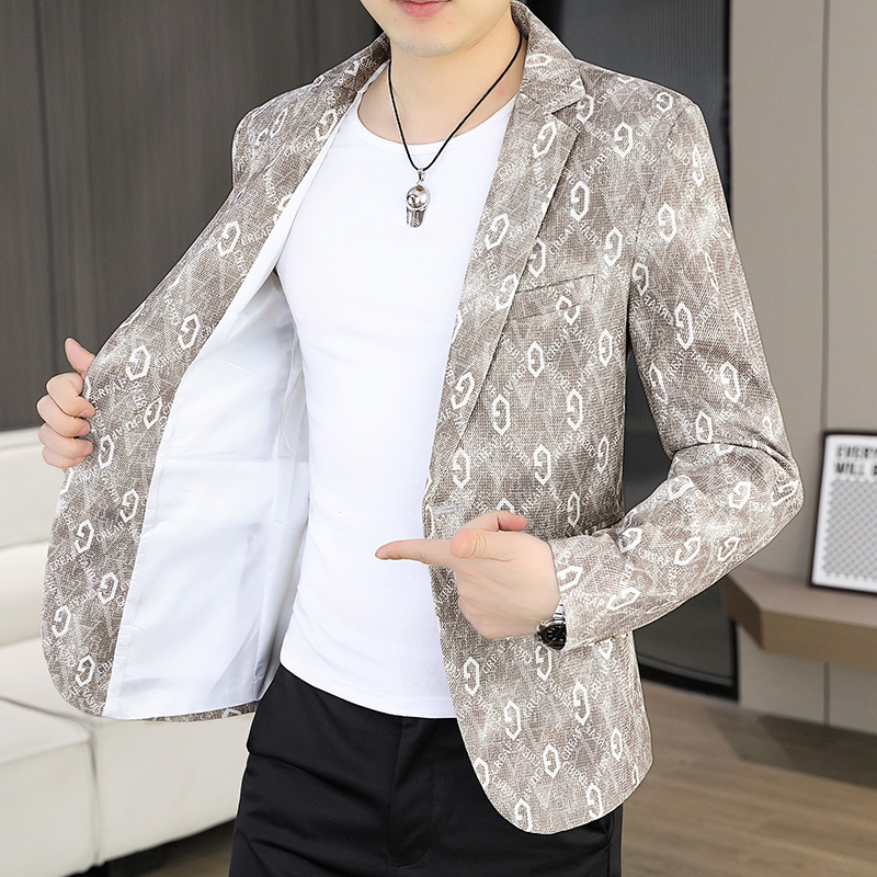 Men Formal Wear Fashion - 2026年秋冬メンズファッションアウトドアウェディングスリムビジネスレタープリントカジュアル韓国風フォーマルウェアブレザー