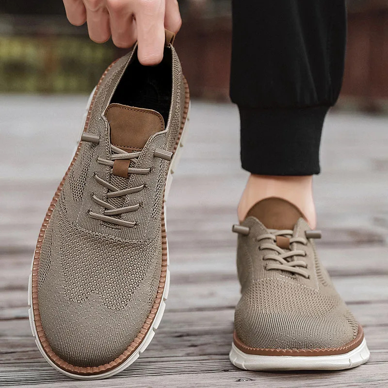 Men Formal Wear Shoes - 男性カジュアルシューズクラシック通気性ブローグフラットクッションカラーブロックデザインドレスシューズ多用途スニーカー軽量