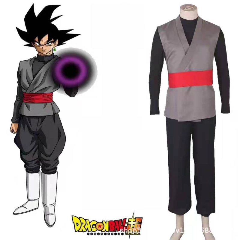 Men Formal Wear Shoes - 9種類のドラゴンボールメンズブラックコスプレ衣装アニメカンフースーツ衣装ユニフォームハロウィンカーニバルロールプレイ仮装フルセット