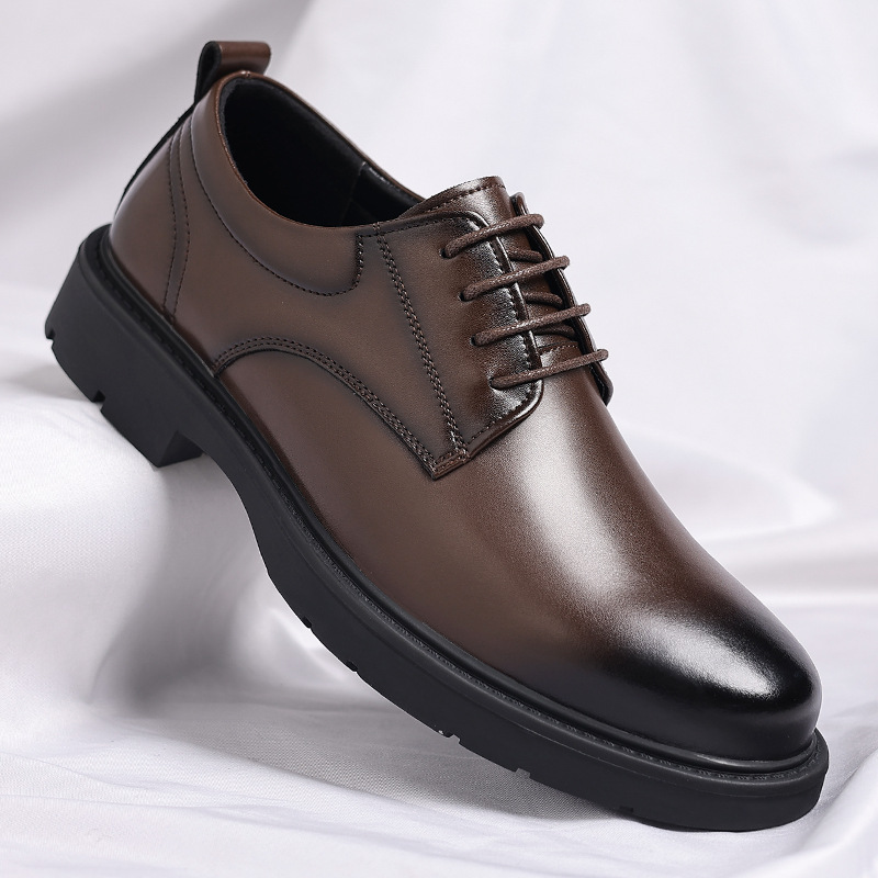 Men'S Formal Party Wear Shoes - メンズ革靴 ビジネスフォーマル カジュアル革靴 ソフトソール レースアップ 快適なドレスシューズ