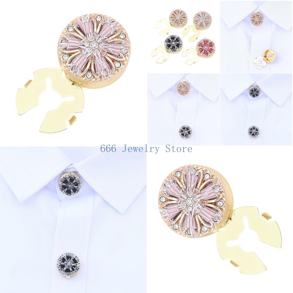 Men'S Formal Wear Jewelry - F2TD スタイリッシュな亜鉛合金オフィスカフススパークリングストーンボタンカバーラインストーン付きプロフェッショナルな服装
