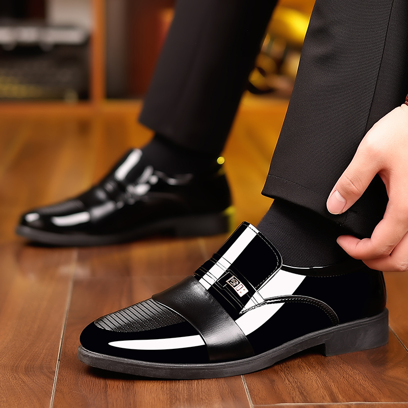 Men Formal Wear Shoes - メンズフォーマルレザーシューズ、カジュアルビジネス、滑り止め、ファッショナブルなミニマリストワークシューズ、快適な男性用フラットシューズ