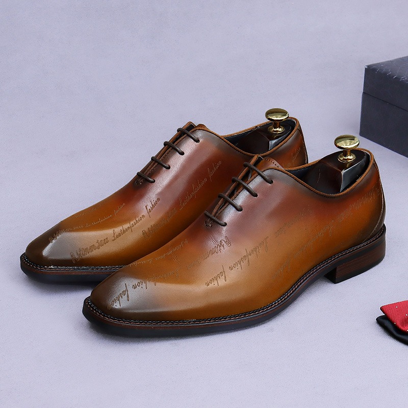 Men'S Formal Party Wear Shoes - メンズ本革オックスフォードシューズ新しいフォーマルウェアビジネスハイエンド英国結婚式スタイルフルレザー紳士靴