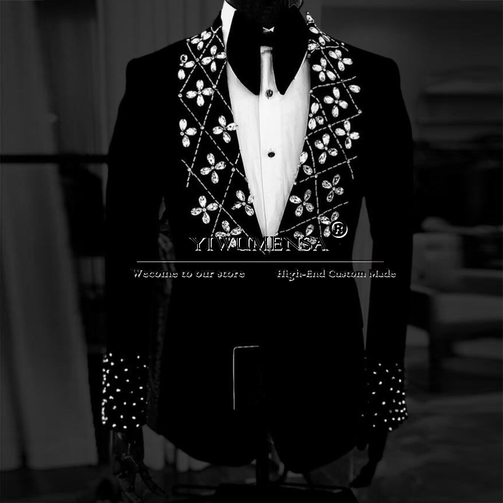 メタリックジュエリーオーナメント付きメンズウェディングスーツ - Men'S Formal Wear Jewelry のレビューと価格