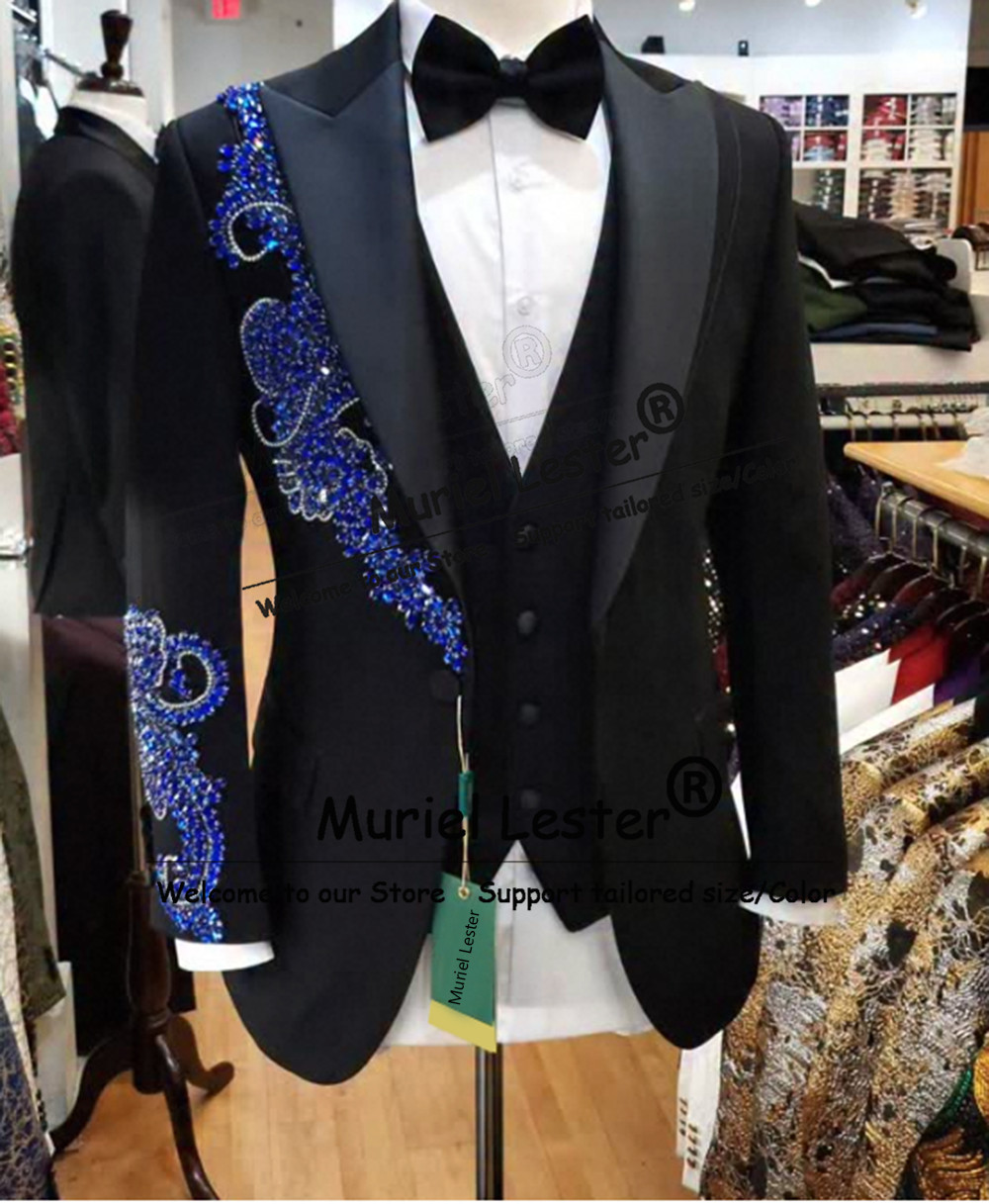 男性用限定ウェディングスーツ ジュエリーストーン付きジャケッ - Men'S Formal Wear Jewelry のレビューと価格