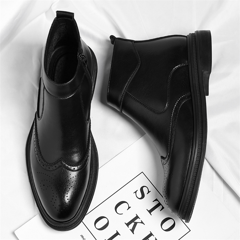 秋冬の厚底メンズビジネスハイカットブーツはシンプルで通気性が - Men'S Formal Style のレビューと価格
