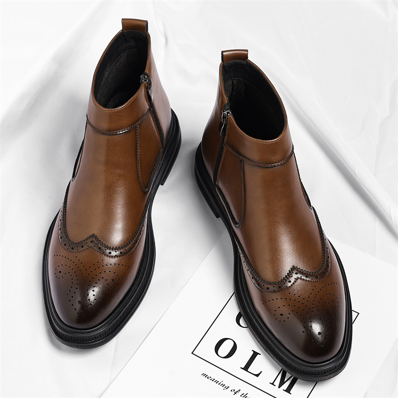 秋冬の厚底メンズビジネスハイカットブーツはシンプルで通気性が - Men'S Formal Style のレビューと価格
