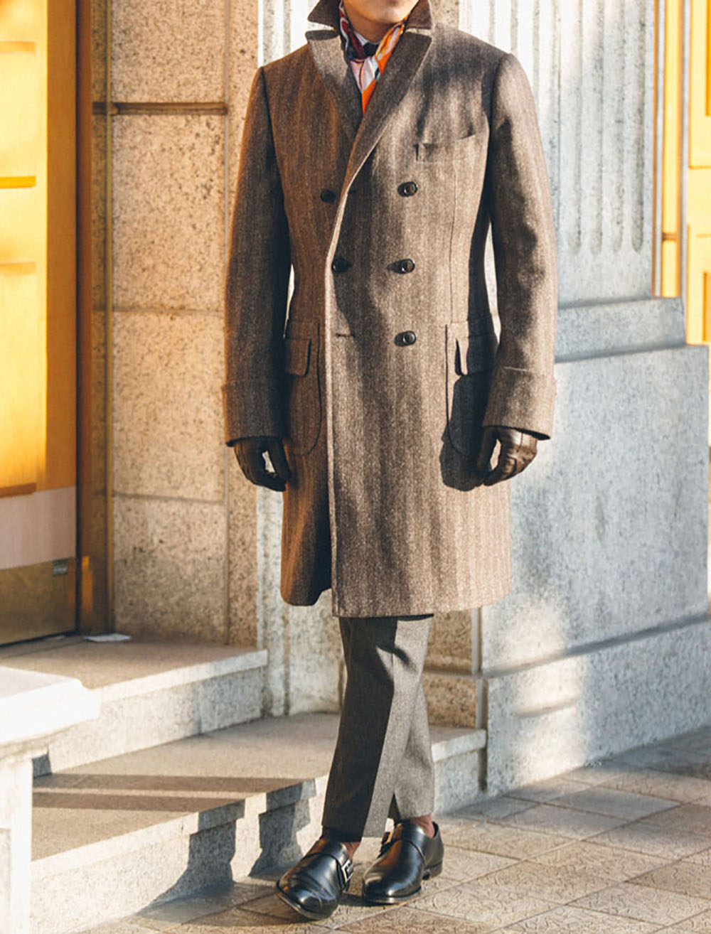 ヴィンテージウールブレンドヘリンボーンコート男性用カスタマイ - Men'S Vintage Formal Wear のレビューと価格