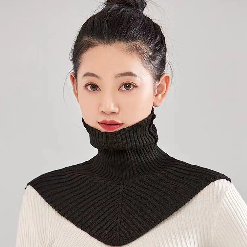 女性の冬のニット綿偽襟スカーフ女性暖かいタートルネックネック - Windsor Knot Tie のレビューと価格