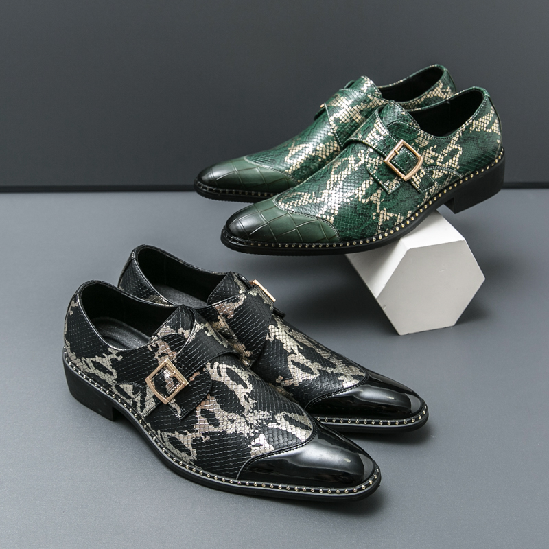 レトロクラシック Le Fu 靴男性 PU ブラックグリーン - Men'S Formal Party Wear Shoes のレビューと価格