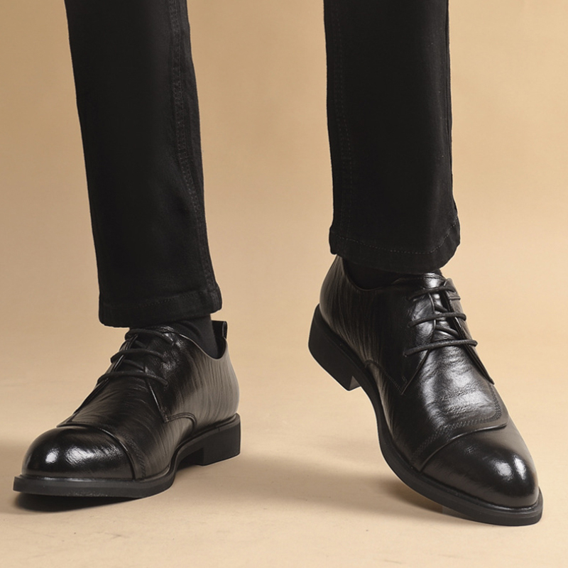 メタルリベット付きレザーオックスフォードシューズ、レースアッ - Men'S Formal Party Wear Shoes のレビューと価格