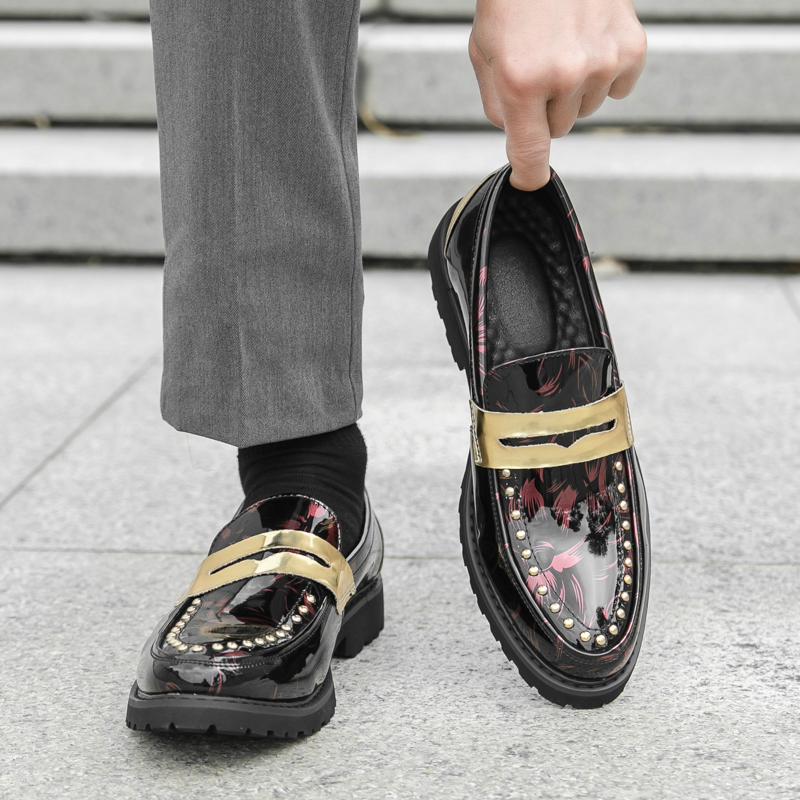 男性ファッショナブルなローファー PU 厚底耐摩耗性革靴英国 - Men'S Formal Party Wear Shoes のレビューと価格