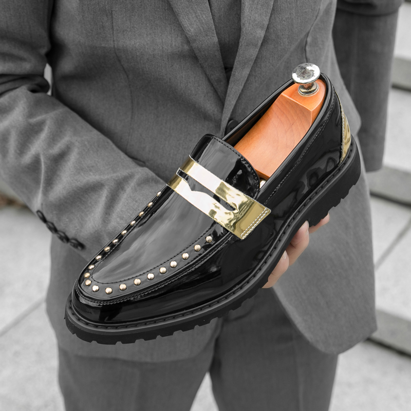 男性ファッショナブルなローファー PU 厚底耐摩耗性革靴英国 - Men'S Formal Party Wear Shoes のレビューと価格