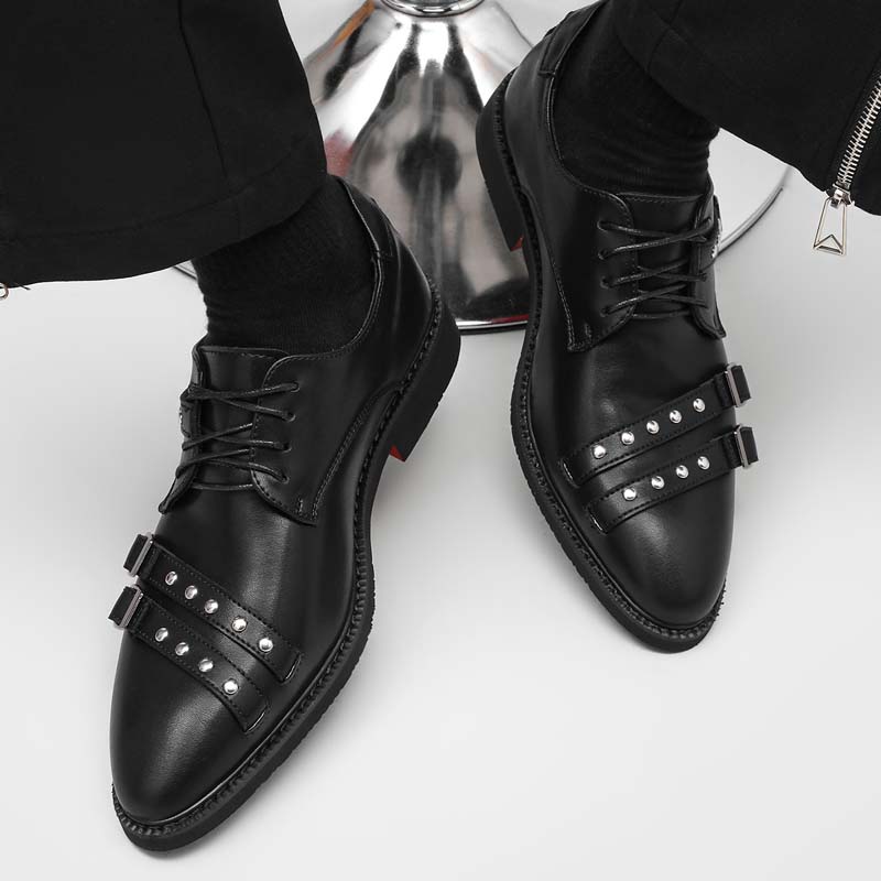 男性クラシックポインテッドオックスフォードシューズブラックメ - Men'S Formal Party Wear Shoes のレビューと価格
