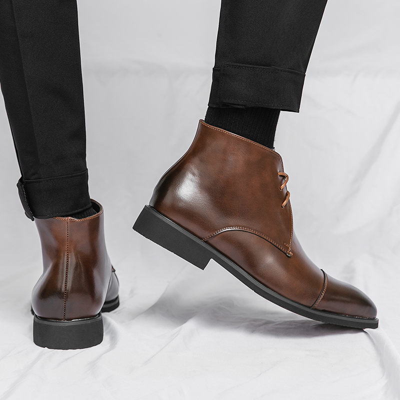 英語スタイルのメンズ本革ブーツ ポインテッドチェルシーブーツ - Men'S Formal Style のレビューと価格