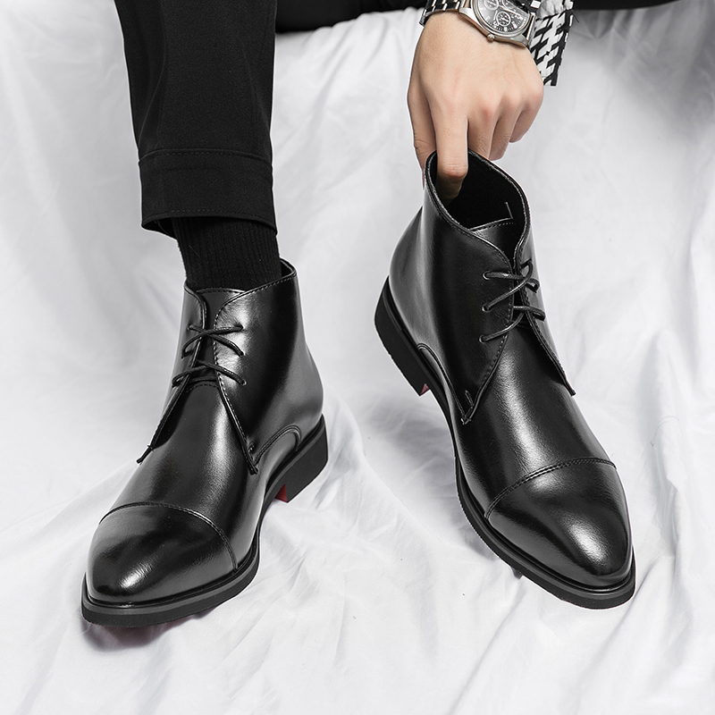 英語スタイルのメンズ本革ブーツ ポインテッドチェルシーブーツ - Men'S Formal Style のレビューと価格