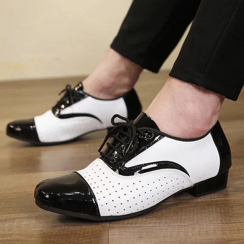 男性用の通気性のある革製ダンスシューズ,ダンスシューズ,社交 - Men Formal Wear Shoes のレビューと価格
