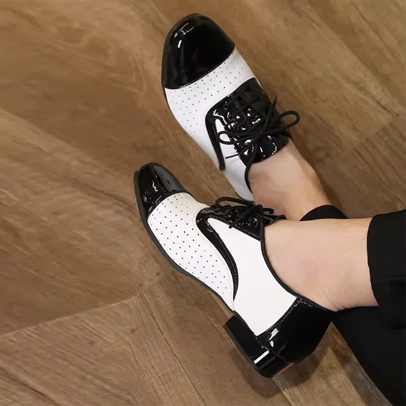 男性用の通気性のある革製ダンスシューズ,ダンスシューズ,社交 - Men Formal Wear Shoes のレビューと価格