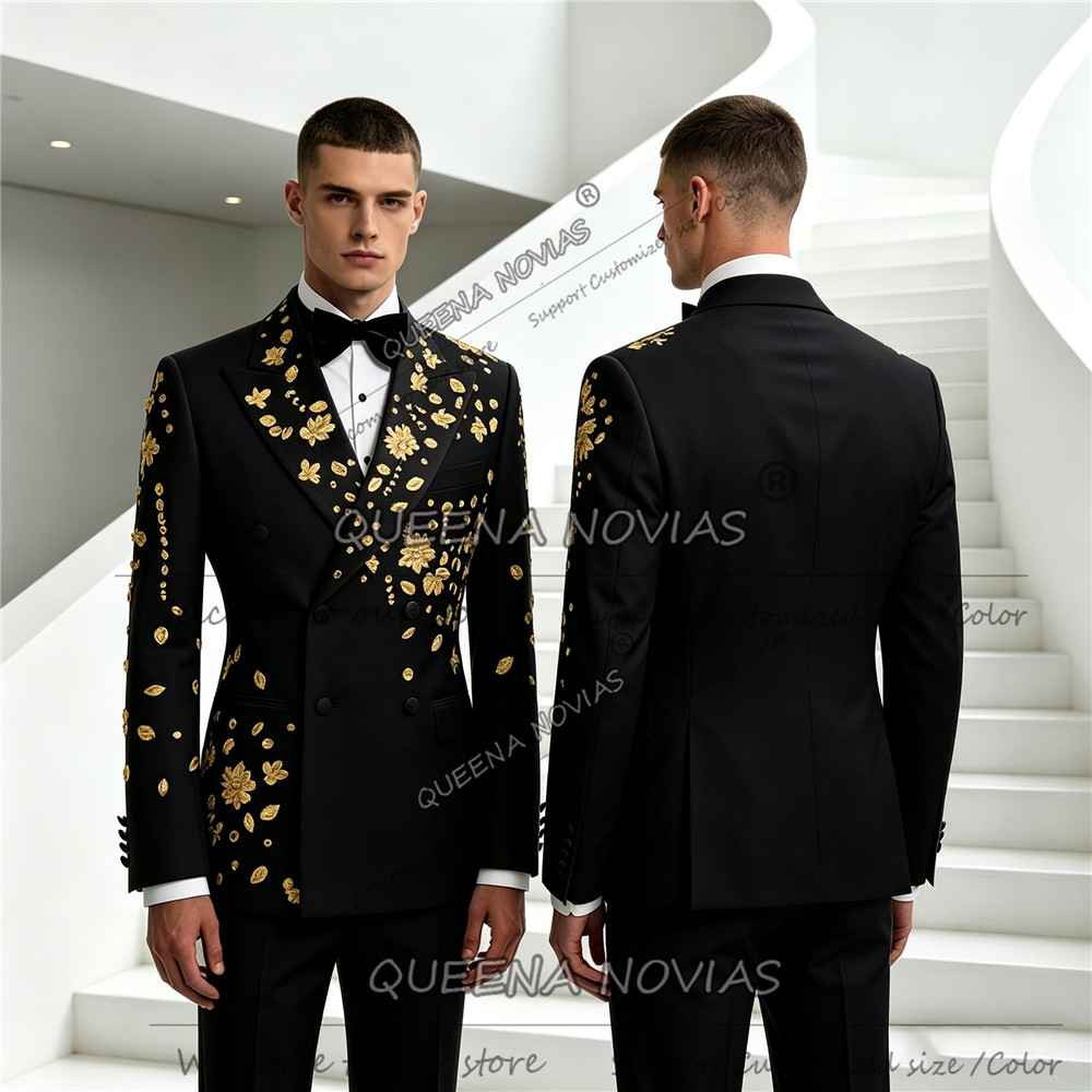 独占的なスーツ男性用結婚式ゴールドジュエリーラインストーンジ - Men'S Formal Wear Jewelry のレビューと価格