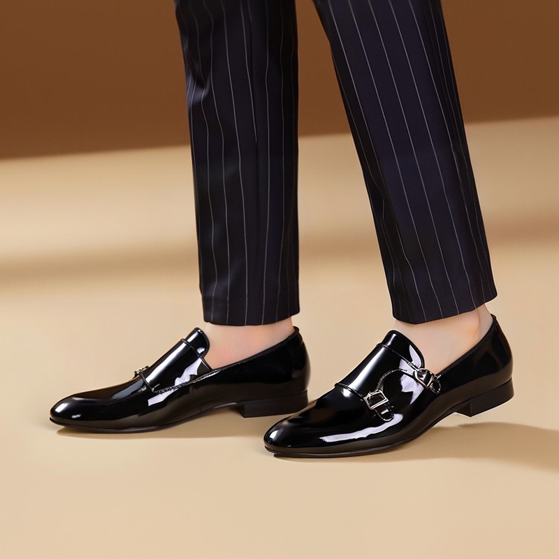 Piergitar 新ブラックカラーパテントレザーメンズダブ - Men'S Formal Party Wear Shoes のレビューと価格