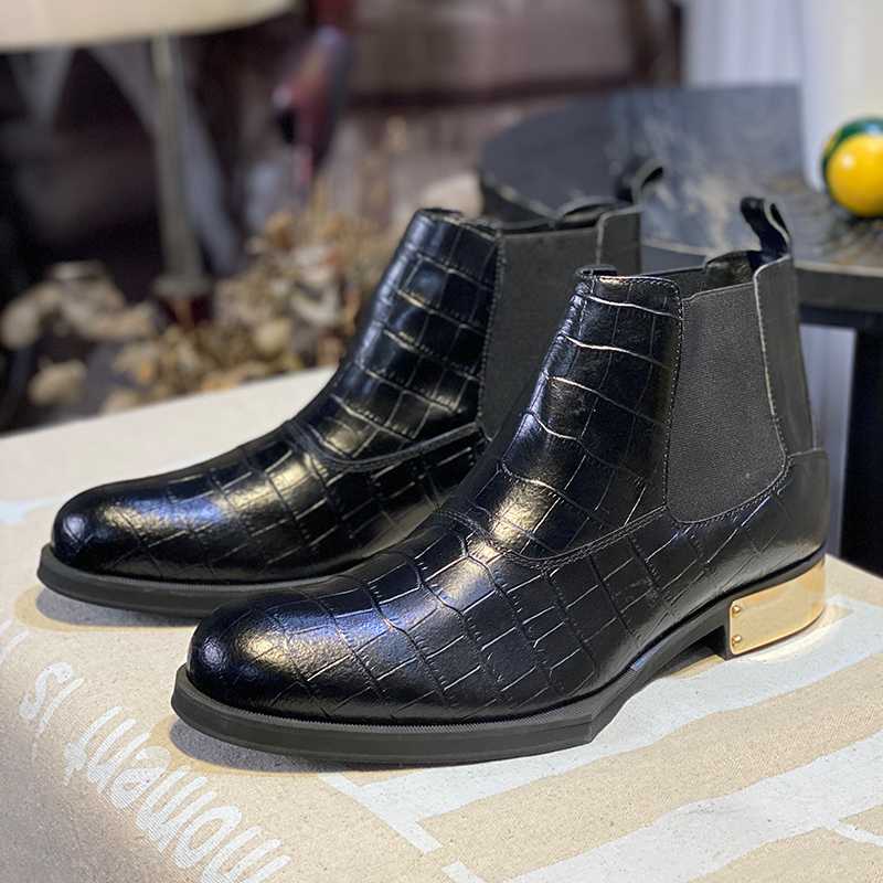 英国風メンズシューズ ブラック クロコダイルエンボス チェル - Men'S Formal Style のレビューと価格
