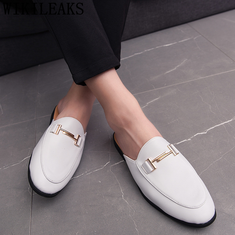 黒のハーフシューズ男性用革靴男性ミュールカジュアルシューズ男 - Men Formal Wear Shoes のレビューと価格