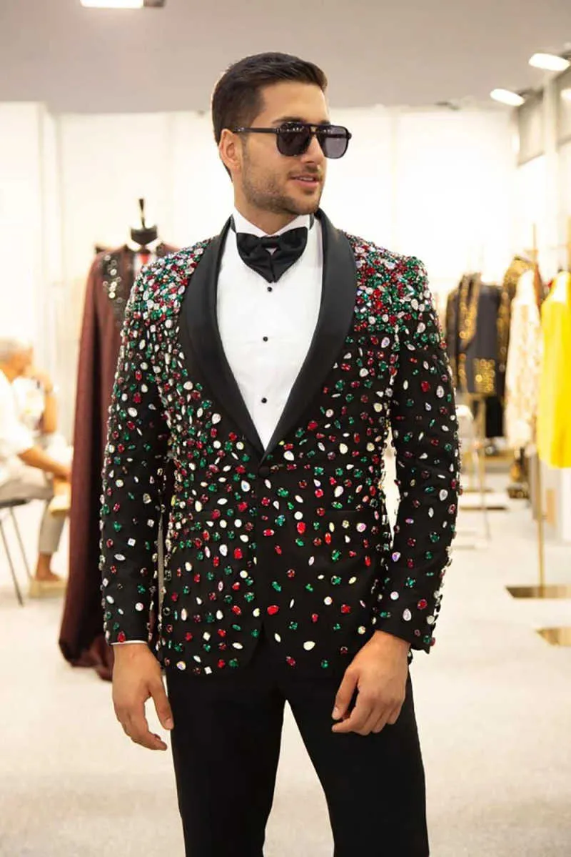 ダイヤモンドジュエリー男性結婚式タキシード 2 ピースショー - Men'S Formal Wear Jewelry のレビューと価格