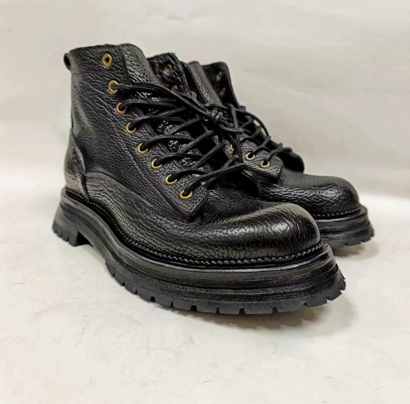 英国スタイルの牛革厚底ブーツ紳士靴本革手作りフォーマルワーク - Men'S Formal Style のレビューと価格