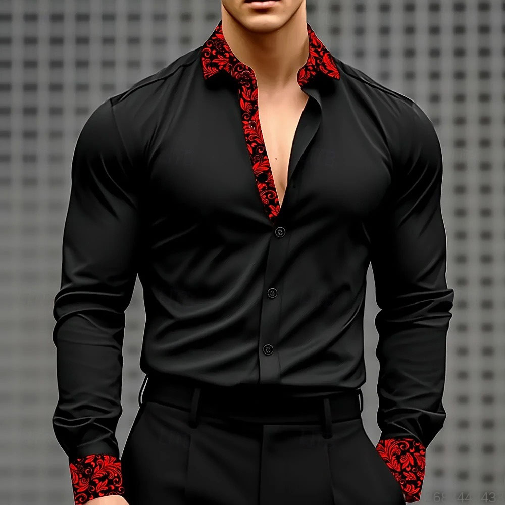 10 色メンズ花柄プリントフラワーシャツフォーマルシャツ長袖 - Men'S Holiday Formal Wear のレビューと価格