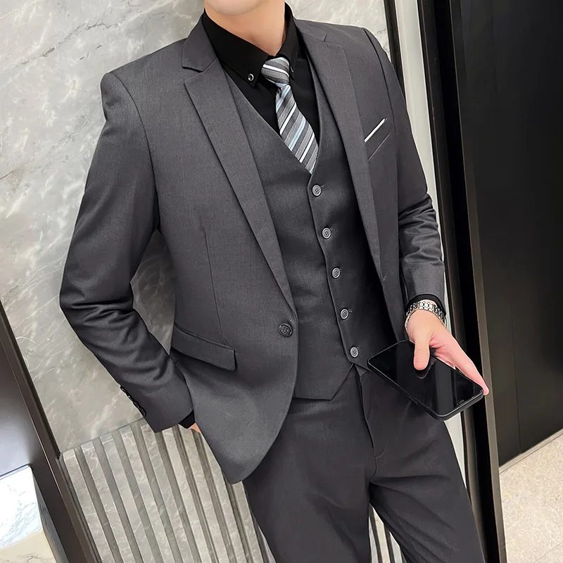 スーツ アウトドア 通気性 (ブレザー + ベスト + パン - Men Formal Wear Fashion のレビューと価格