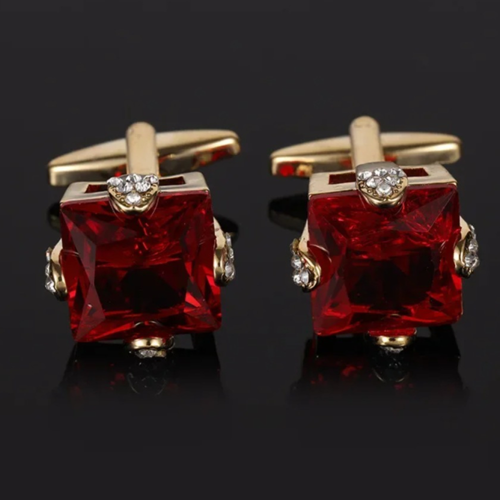 新しいメンズ高級ラインストーンカフス結婚式アクセサリージュエ - Men'S Formal Wear Jewelry のレビューと価格