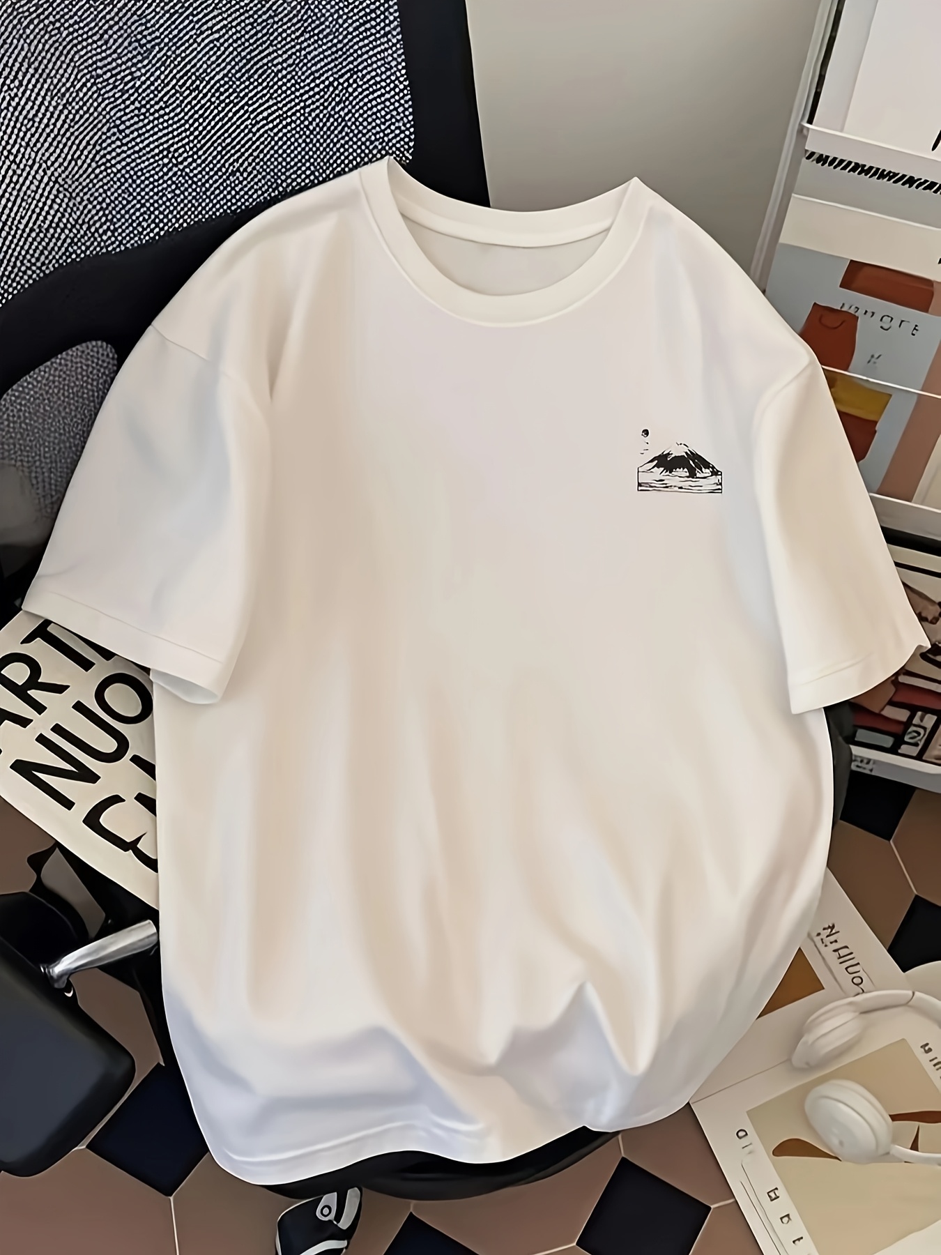メンズジャパンマウンテン 富士Tシャツ - 白い半袖シャツ、 - Men Formal Wear All Black のレビューと価格