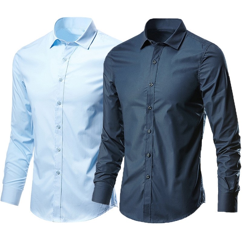 ブラックコットンフォーマルドレスシャツ メンズ カジュアル  - Men Formal Wear All Black のレビューと価格