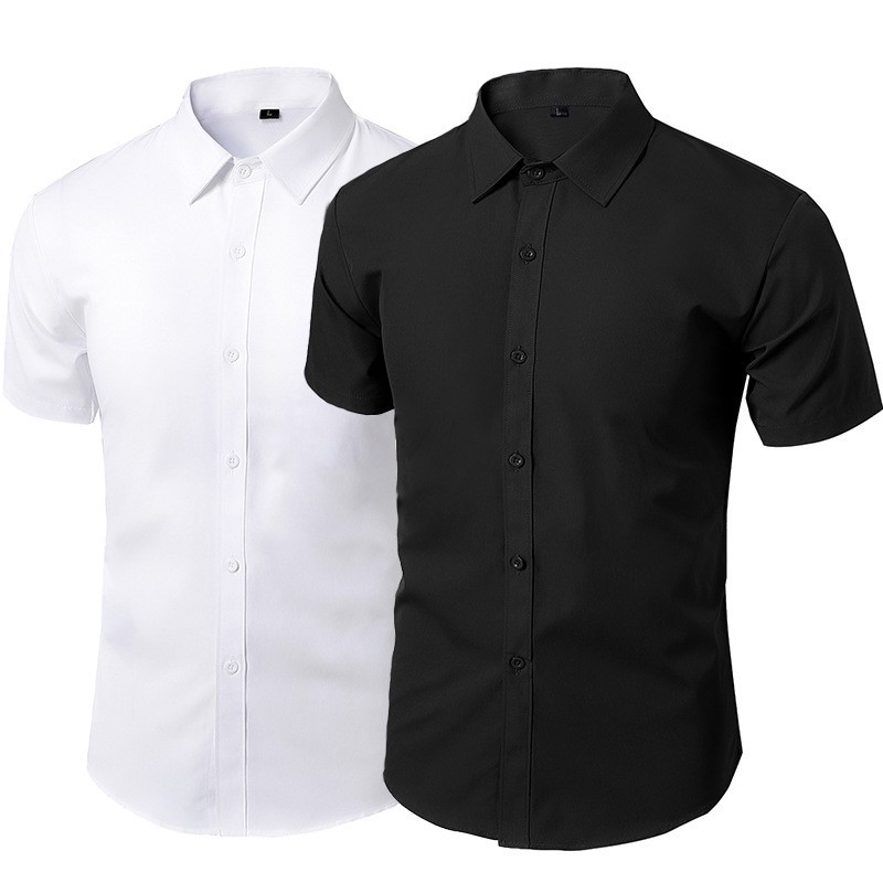 ブラックコットンフォーマルドレスシャツ メンズ カジュアル  - Men Formal Wear All Black のレビューと価格