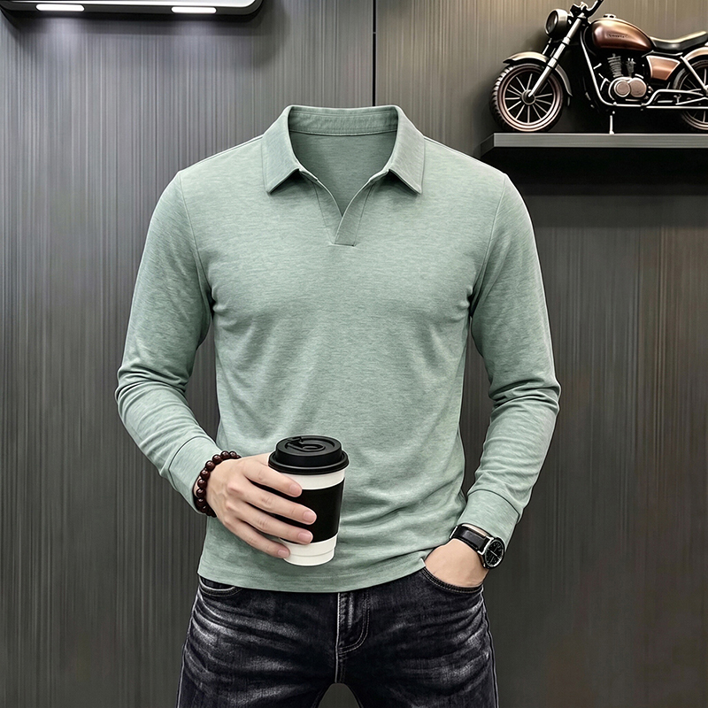 メンズビジネスカジュアル長袖Tシャツ春秋快適通気性作業服トッ - Men'S Formal Style のレビューと価格