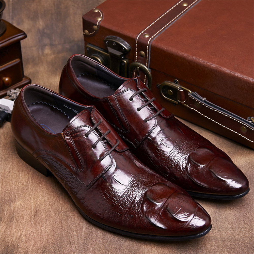 牛革型押しクロコダイル柄ブリティッシュスタイルメンズポインテ - Men'S Formal Style のレビューと価格