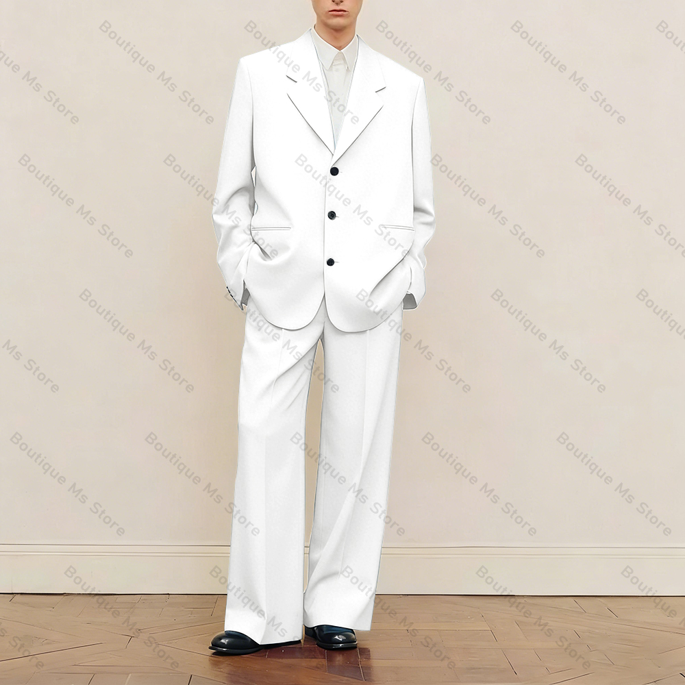 メンズ ブラック オーバーサイズ スーツセット シングルブレ - Men Formal Wear Fashion のレビューと価格
