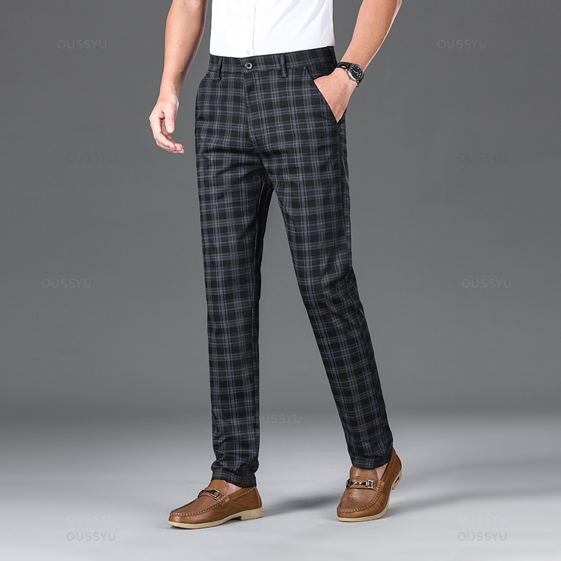Pousyu-男性用のクラシックなビジネスパンツ,高品質のブ - Men'S Formal Style のレビューと価格