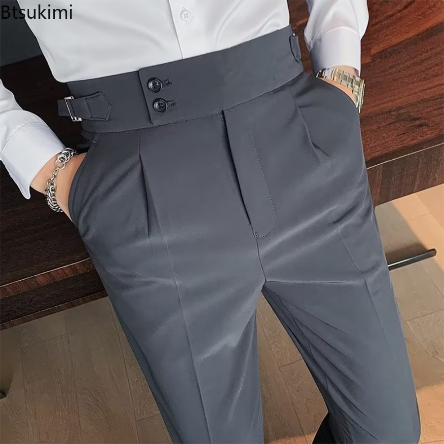 2026年新作 メンズ 無地 スーツパンツ クラシックボタン - Men'S Formal Style のレビューと価格