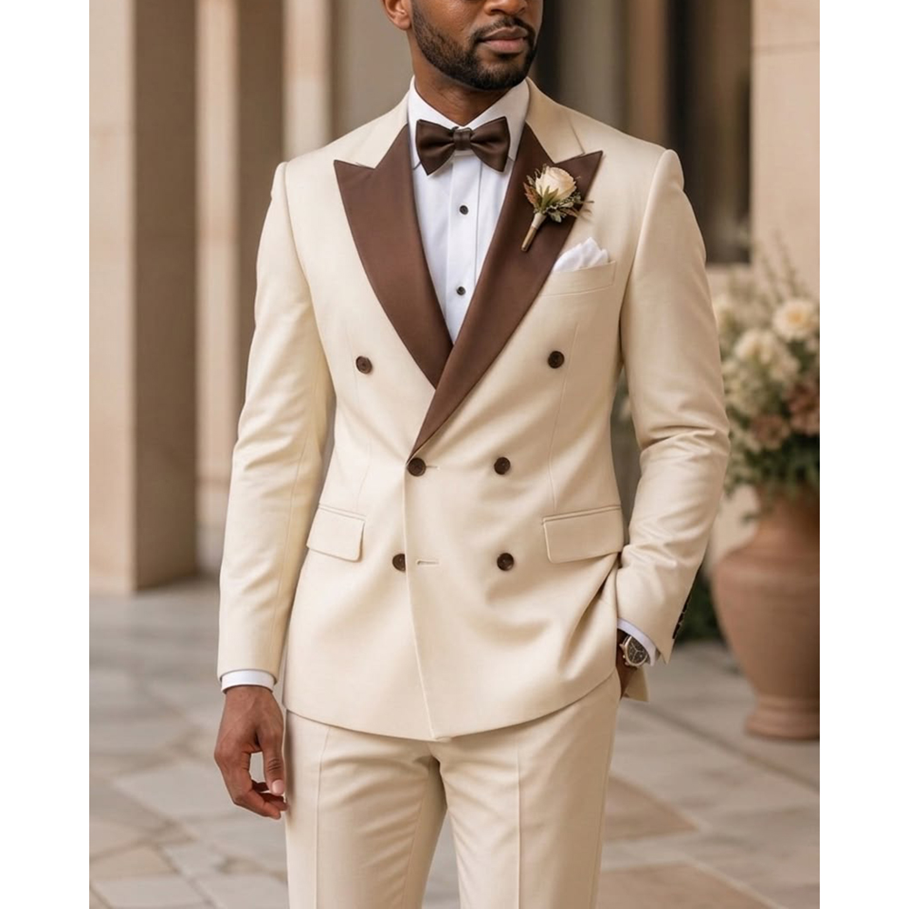男性ダブルブレストタキシードスーツファッションピークドラペル - Men Formal Wear Fashion のレビューと価格