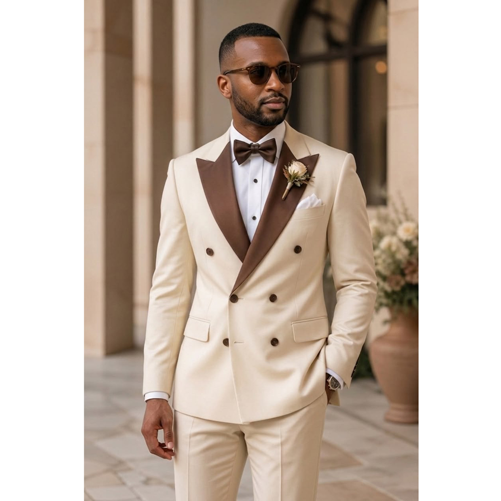 男性ダブルブレストタキシードスーツファッションピークドラペル - Men Formal Wear Fashion のレビューと価格