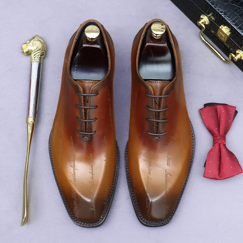 メンズ本革オックスフォードシューズ新しいフォーマルウェアビジ - Men'S Formal Party Wear Shoes のレビューと価格
