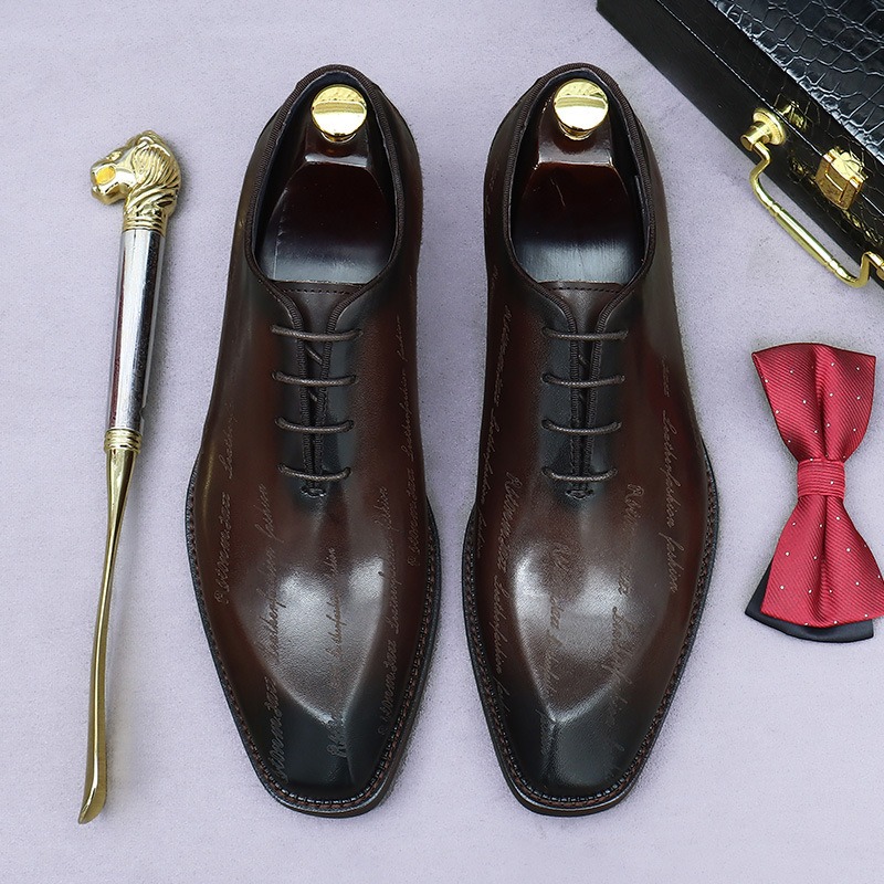 メンズ本革オックスフォードシューズ新しいフォーマルウェアビジ - Men'S Formal Party Wear Shoes のレビューと価格